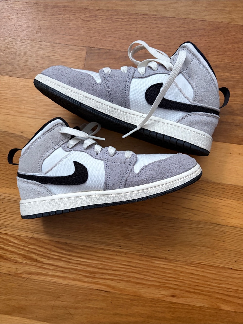 Nike Air Jordan Kids Grey, White & Black High-Top Sneakers